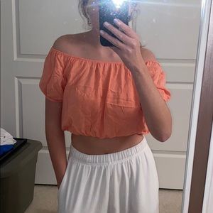 Pink off the shoulder top